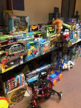 A selection of donated toys. 