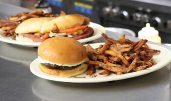 Two platters of fresh food. 