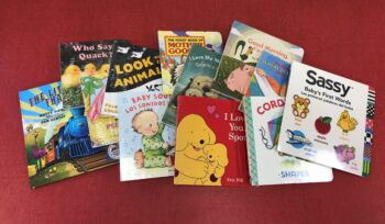 A variety of age-appropriate books are delivered in the first year of enrollment at the Imagination Library.